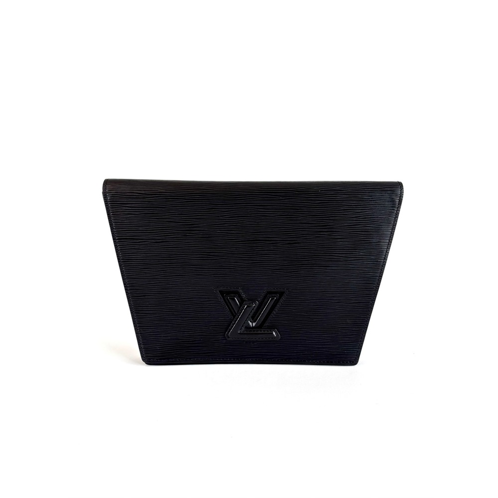Louis Vuitton Vintage Trapeze Clutch Epi Black Leather M10934 1988 Evening Bag